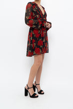 Load image into Gallery viewer, THE KOOPLES x Black, Red Floral Mini Dress (XS, S)