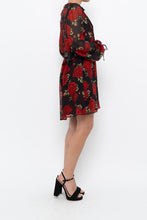 Load image into Gallery viewer, THE KOOPLES x Black, Red Floral Mini Dress (XS, S)