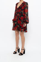 Load image into Gallery viewer, THE KOOPLES x Black, Red Floral Mini Dress (XS, S)