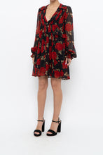 Load image into Gallery viewer, THE KOOPLES x Black, Red Floral Mini Dress (XS, S)