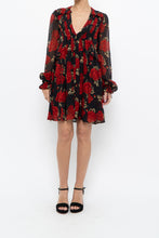 Load image into Gallery viewer, THE KOOPLES x Black, Red Floral Mini Dress (XS, S)