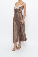Load image into Gallery viewer, Vintage x JONES NY Light Brown Lace Satin Midi Dress (S, M)
