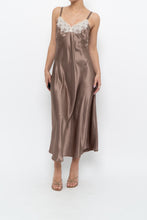Load image into Gallery viewer, Vintage x JONES NY Light Brown Lace Satin Midi Dress (S, M)