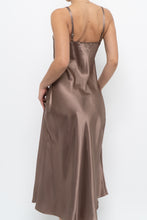 Load image into Gallery viewer, Vintage x JONES NY Light Brown Lace Satin Midi Dress (S, M)
