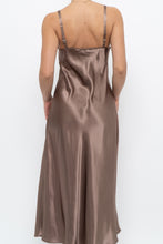 Load image into Gallery viewer, Vintage x JONES NY Light Brown Lace Satin Midi Dress (S, M)