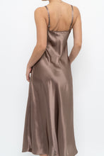 Load image into Gallery viewer, Vintage x JONES NY Light Brown Lace Satin Midi Dress (S, M)