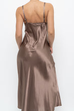 Load image into Gallery viewer, Vintage x JONES NY Light Brown Lace Satin Midi Dress (S, M)