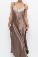 Load image into Gallery viewer, Vintage x JONES NY Light Brown Lace Satin Midi Dress (S, M)