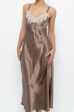 Load image into Gallery viewer, Vintage x JONES NY Light Brown Lace Satin Midi Dress (S, M)