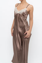 Load image into Gallery viewer, Vintage x JONES NY Light Brown Lace Satin Midi Dress (S, M)
