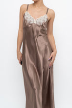 Load image into Gallery viewer, Vintage x JONES NY Light Brown Lace Satin Midi Dress (S, M)