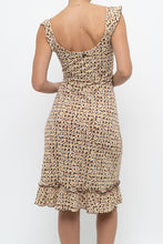Load image into Gallery viewer, Vintage x Brown, Beige Floral Stretchy Midi Dress (M)