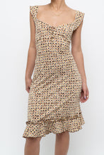 Load image into Gallery viewer, Vintage x Brown, Beige Floral Stretchy Midi Dress (M)