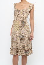 Load image into Gallery viewer, Vintage x Brown, Beige Floral Stretchy Midi Dress (M)
