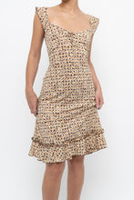 Load image into Gallery viewer, Vintage x Brown, Beige Floral Stretchy Midi Dress (M)