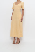 Load image into Gallery viewer, Vintage x CLUB MONACO Honey Yellow Linen Midi Dress (M)