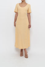 Load image into Gallery viewer, Vintage x CLUB MONACO Honey Yellow Linen Midi Dress (M)