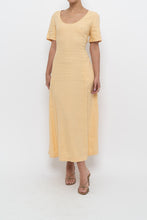 Load image into Gallery viewer, Vintage x CLUB MONACO Honey Yellow Linen Midi Dress (M)