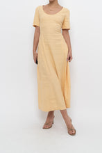 Load image into Gallery viewer, Vintage x CLUB MONACO Honey Yellow Linen Midi Dress (M)