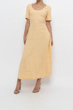 Load image into Gallery viewer, Vintage x CLUB MONACO Honey Yellow Linen Midi Dress (M)