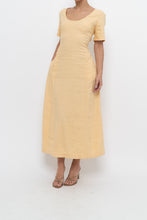 Load image into Gallery viewer, Vintage x CLUB MONACO Honey Yellow Linen Midi Dress (M)