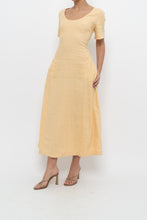 Load image into Gallery viewer, Vintage x CLUB MONACO Honey Yellow Linen Midi Dress (M)