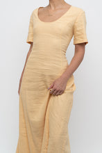 Load image into Gallery viewer, Vintage x CLUB MONACO Honey Yellow Linen Midi Dress (M)