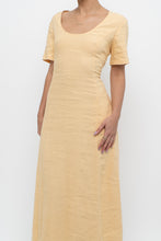 Load image into Gallery viewer, Vintage x CLUB MONACO Honey Yellow Linen Midi Dress (M)