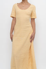 Load image into Gallery viewer, Vintage x CLUB MONACO Honey Yellow Linen Midi Dress (M)