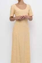 Load image into Gallery viewer, Vintage x CLUB MONACO Honey Yellow Linen Midi Dress (M)