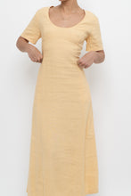 Load image into Gallery viewer, Vintage x CLUB MONACO Honey Yellow Linen Midi Dress (M)