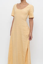 Load image into Gallery viewer, Vintage x CLUB MONACO Honey Yellow Linen Midi Dress (M)