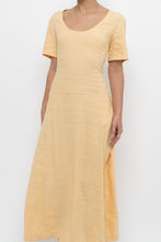 Load image into Gallery viewer, Vintage x CLUB MONACO Honey Yellow Linen Midi Dress (M)