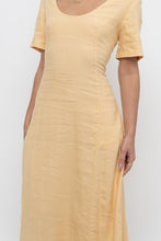 Load image into Gallery viewer, Vintage x CLUB MONACO Honey Yellow Linen Midi Dress (M)