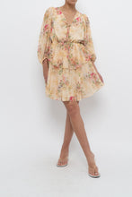 Load image into Gallery viewer, TED BAKER x Yellow Floral Mini Dress (XS, S)