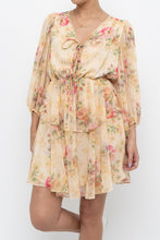 Load image into Gallery viewer, TED BAKER x Yellow Floral Mini Dress (XS, S)