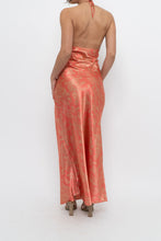 Load image into Gallery viewer, Vintage x Coral Paisley Satin Halter Maxi Dress (M)