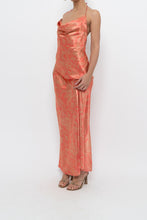 Load image into Gallery viewer, Vintage x Coral Paisley Satin Halter Maxi Dress (M)