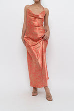Load image into Gallery viewer, Vintage x Coral Paisley Satin Halter Maxi Dress (M)