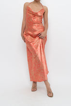 Load image into Gallery viewer, Vintage x Coral Paisley Satin Halter Maxi Dress (M)