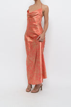 Load image into Gallery viewer, Vintage x Coral Paisley Satin Halter Maxi Dress (M)