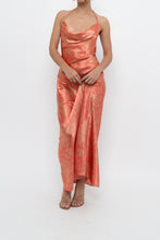 Load image into Gallery viewer, Vintage x Coral Paisley Satin Halter Maxi Dress (M)