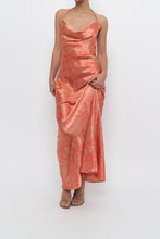 Load image into Gallery viewer, Vintage x Coral Paisley Satin Halter Maxi Dress (M)