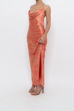 Load image into Gallery viewer, Vintage x Coral Paisley Satin Halter Maxi Dress (M)