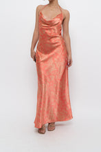 Load image into Gallery viewer, Vintage x Coral Paisley Satin Halter Maxi Dress (M)