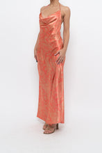 Load image into Gallery viewer, Vintage x Coral Paisley Satin Halter Maxi Dress (M)