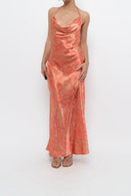 Load image into Gallery viewer, Vintage x Coral Paisley Satin Halter Maxi Dress (M)