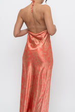 Load image into Gallery viewer, Vintage x Coral Paisley Satin Halter Maxi Dress (M)