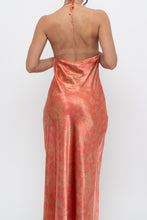 Load image into Gallery viewer, Vintage x Coral Paisley Satin Halter Maxi Dress (M)