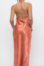 Load image into Gallery viewer, Vintage x Coral Paisley Satin Halter Maxi Dress (M)